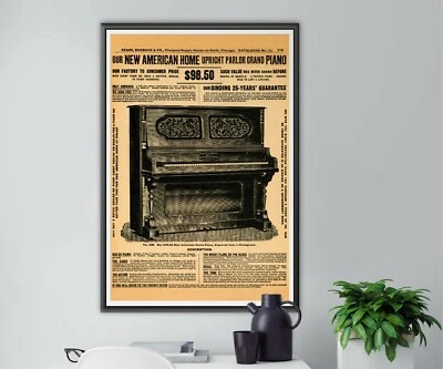 Antiguo PÓSTER CATÁLOGO PIANO! (hasta 24" x 36") - Sears - Música - Publicidad Foto 1 de 4