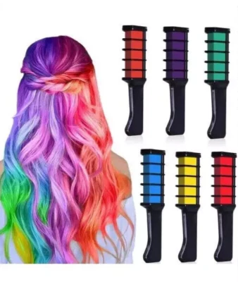 EMINENCE PRODUCTS LTD Hair Chalk Instant Temporary Colour Die Comb for Kids Girls Washable, Non-Toxic