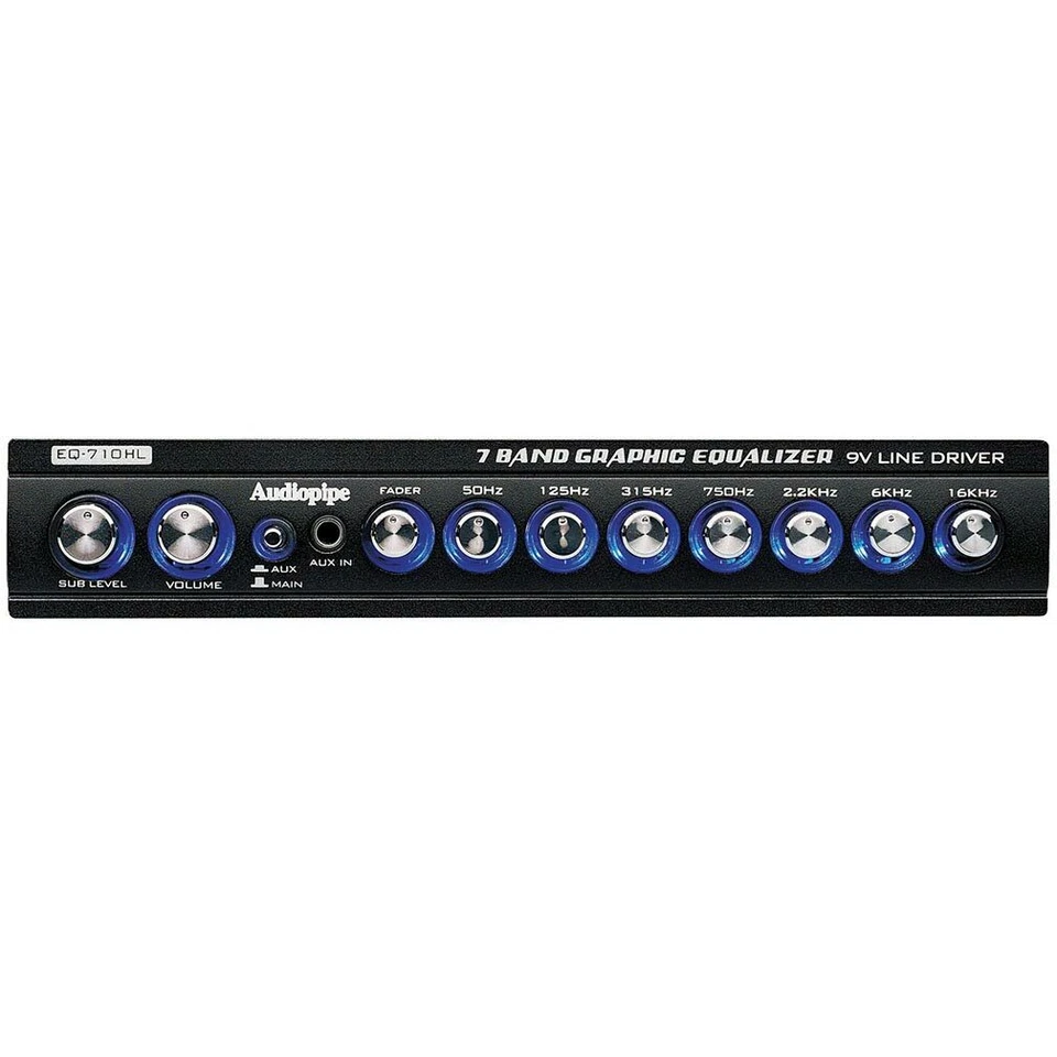 Audiopipe 7 Band Graphic Equalizer With Hi/Lo Converter  (9V Line Driver) Eq-710 - Image 1 of 1