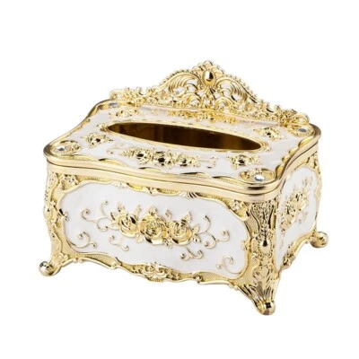 Baroque & Rococo Style Luxury Tissue Box Elegant Boudoir Facial Napkin Box Cover - Image 1 of 4