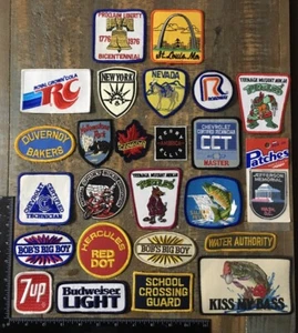 VINTAGE MIXED PATCH LOT OF 25 EMBROIDERED PATCHES #1 - Picture 1 of 4