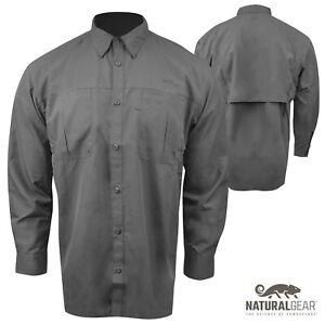 Natural Gear Intracoastal L/S Fishing Shirt (XL)- Granite