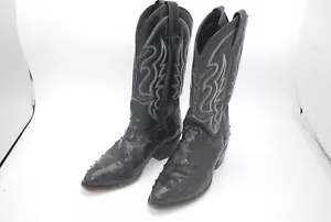 DURANGO EXOTIC OSTRICH LEATHER WESTERN BOOTS SIZE 8B - Picture 1 of 9