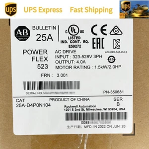 Free Tax 25A-D4P0N104 /B AB PowerFlex 523 AC Drive - 1.5kW 2Hp 25A-D4P0N104 Fast - Picture 1 of 4