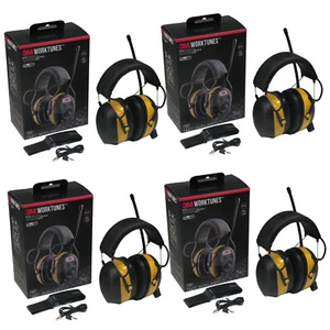 (4-Pack) 3M Peltor Worktunes Headphones & Belt Clip for Landscaping & Mowing - Picture 1 of 9