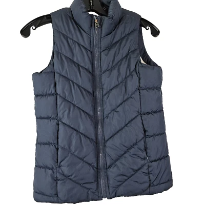 Old Navy Frost Free Puffer Vest Navy Blue Full Zip Sleeveless Boys Youth L 10 12 - Image 1 of 4