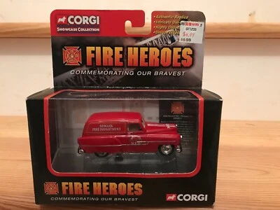 CORGI SHOWCASE COLLECTION FIRE HEROES PONTIAC VAN NEWARK F.D. Fireman Diecast - Image 1 of 4