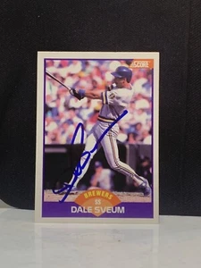Dale Sveum Milwaukee Brewers Firmata Auto 1989 Punteggio #256 ~ COA - Foto 1 di 4