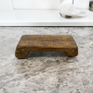 Vintage Rustic Wooden Chakla | Hand-Carved Board | 11"x6"x3" | Authentic Indian - Picture 1 of 4