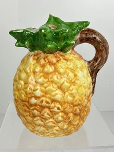 Vtg Italian Ceramic Pineapple Pitcher Italy Unused Late 20s Century 11" - Picture 1 of 22