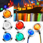 3/4" 12V Marker Lights LED Truck Round Side Bullet Light Amber White Lamps