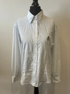 Vintage Donaldson Shirt Mickey Picnic Check Ladies Size 42 (UK14) Blue White VGC - Picture 1 of 12