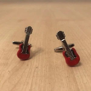 BOUTONS DE MANCHETTE GUITARE ÉLECTRIQUE BONNE QUALITÉ LIVRAISON GRATUITE UK PAIRE NEUVE - Photo 1/12
