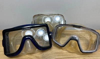 Lote de 3 Gafas de Buceo Vintage Vidrio Templado Seadive Cuadrado Tusa Vizio Ver Foto Foto 1 de 4