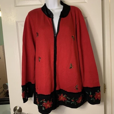 Quacker Factory Holiday Sweater, Size 1X - Image 1 of 4