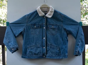 Chaqueta Gap Para Mujer Denim Trucker Sherpa Cuello Forrado Informal Talla XL - Imagen 1 de 5