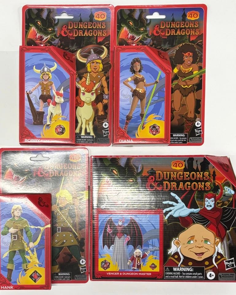 Лот из 4: Dungeons & Dragons Мультфильм Анимационная Фигурка Bobby Uni Master Venger D&D - Изображение 1 из 1