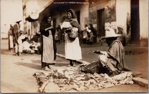 Vintage Real Photo Postcard Mexican Market Healer Yerbas Medicinales Mexico RPPC - Picture 1 of 2