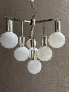 Vintage Chrome Sputnik Chandelier 1970's Pendant Chromed Space Age Atomic Design - Picture 1 of 7