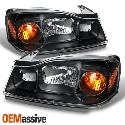 Fit 2006-2007 Saturn VUE Black Bezel Headlights Headlamps Pair Left + Right - Image 1 of 4