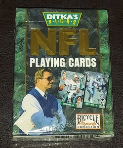 MIKE DITKA BARAJA SELLADA DITKAS PICK'S BICICLETA NFL CARTAS 52 CARTAS COMO NUEVAS - Imagen 1 de 4