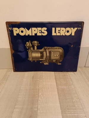 Très Rare Plaque En Tôle Ancienne Pompes Leroy Signé De Andreis Marseille - Photo 1/4