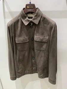Loro Piana FAL6174 Brown Suede overshirt- With Tags - Small - Picture 1 of 3