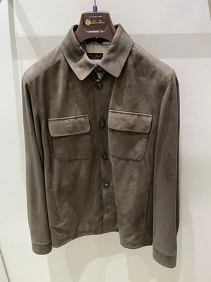 Loro Piana FAL6174 Brown Suede overshirt- With Tags - Small - Image 1 of 3