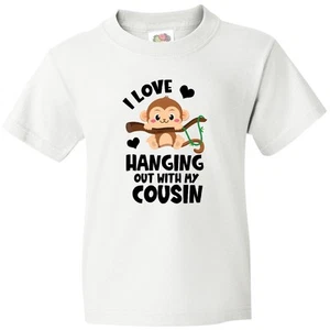 Inktastic Monkey I Love Hanging Out With My Cousin Youth T-Shirt Adorable Baby - Picture 1 of 8