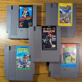 NES Big Game Lot - Hogans Alley Robocop SNK Baseball Stars Elmo - Nintendo Games