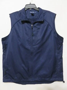 Polo Golf Ralph Lauren Men's Full Zip Mock Neck Vest Golf Large Blue Polyester - Picture 1 of 11