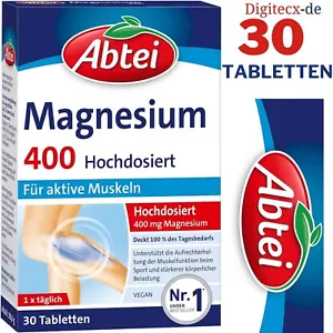 Abtei Magnesium 400 hochdosiert für aktive Muskeln Magnesium 30 Tabletten - Bild 1 von 5