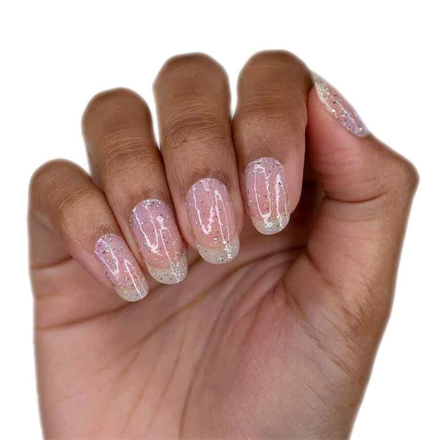 Color Street Nail Polish Strips Glittersweet Silver Overlay Ship