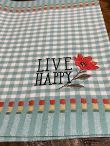 NWT 2 Kay Dee Designs Spring “Blooming Thoughts” Flower Placemats LIVE HAPPY - Picture 1 of 4