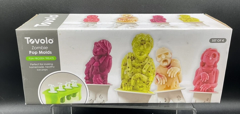 Moldes Tovolo Zombie Pop, Silicone Flexível, Sem BPA, Seguro para Máquina de Lavar Louça, Conjunto de 4 - Imagem 1 de 3