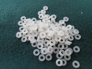 Lot of 50, Nylon Flat Washers 3mm ID, 6mm OD, 1.5 mm thick  - Picture 1 of 3