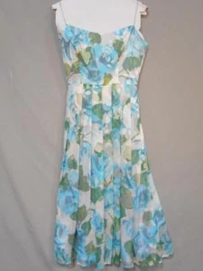 Beautiful MARIO BALTHAZAR Embellished Floral Dress Sz 4 Cute Beaded Chain Straps - Picture 1 of 7