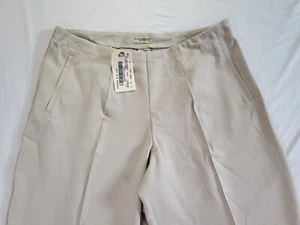 Vintage Travel Smith Womens Pants Sze 16 Petite Jersey Knit Side Zip Cream 34X28 - Picture 1 of 16