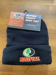 Mossy Oak Super Heavy Knit Insulated Hat Beanie Warm Skiing Snowboarding Black - Picture 1 of 3