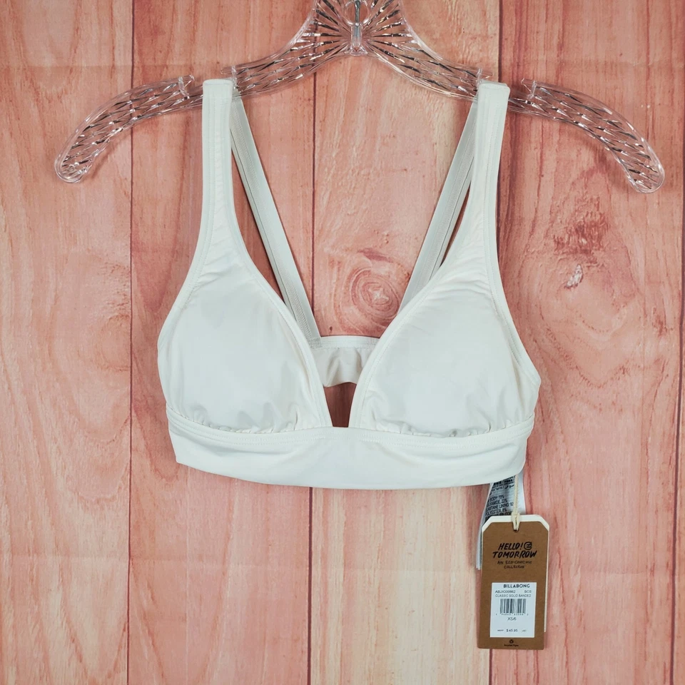 Top de bikini Billabong clásico triángulo con bandas para mujer talla XS/6 blanco cristal de sal Foto 1 de 4