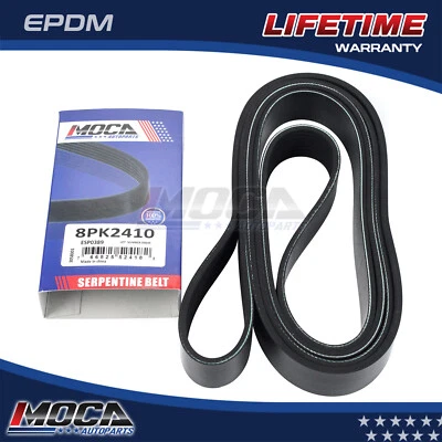 EPDM Serpentine Belt 8PK2410 for 08-21 Toyota Tundra Sequoia Land Cruiser 5.7L - Image 1 of 4