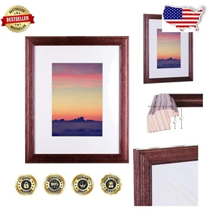 Traditional Wall-Mounted Hardwood Picture Frame - Displays 10x13 & 14x18 Prints - Picture 1 of 9