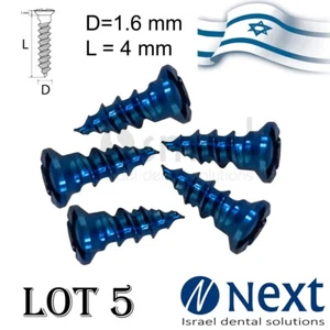 Lot x 5 Screw titanium pin membrane Fixation Bone GBR Ø1.6 L4 tac - Picture 1 of 3