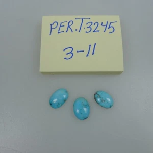 Persian Turquoise 100% Natural 3 Oval Shape Cabochon 9.27 TCW - Picture 1 of 3