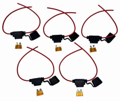 16 Gauge ATC ATO In-Line Fuse Holder Wire Copper 12V Marine Waterproof 5 Pack - Image 1 of 4