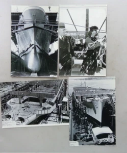 Vintage Circa WWII Photos of US Naval Ships CVE Drydock Commissioning Kula Gulf - Picture 1 of 2