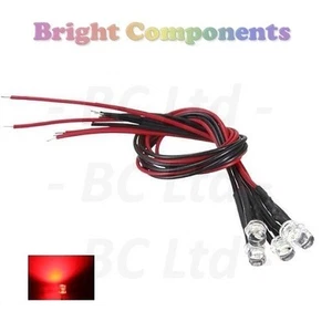 20 x Pre-Wired Red LED 5mm Flat Top : 9V ~ 12V : UK Seller - Picture 1 of 1