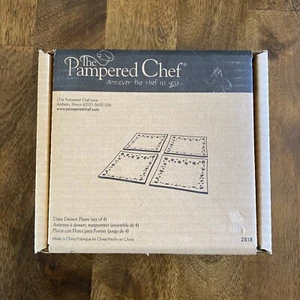 The Pampered Chef Daisy Dessert Plates Set Of 4 NEW #2818 - Picture 1 of 2