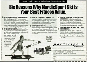 1994 Vintage Print Ad Nordicsport Ski by NordicTrack Trainingsgerät Training - Bild 1 von 2