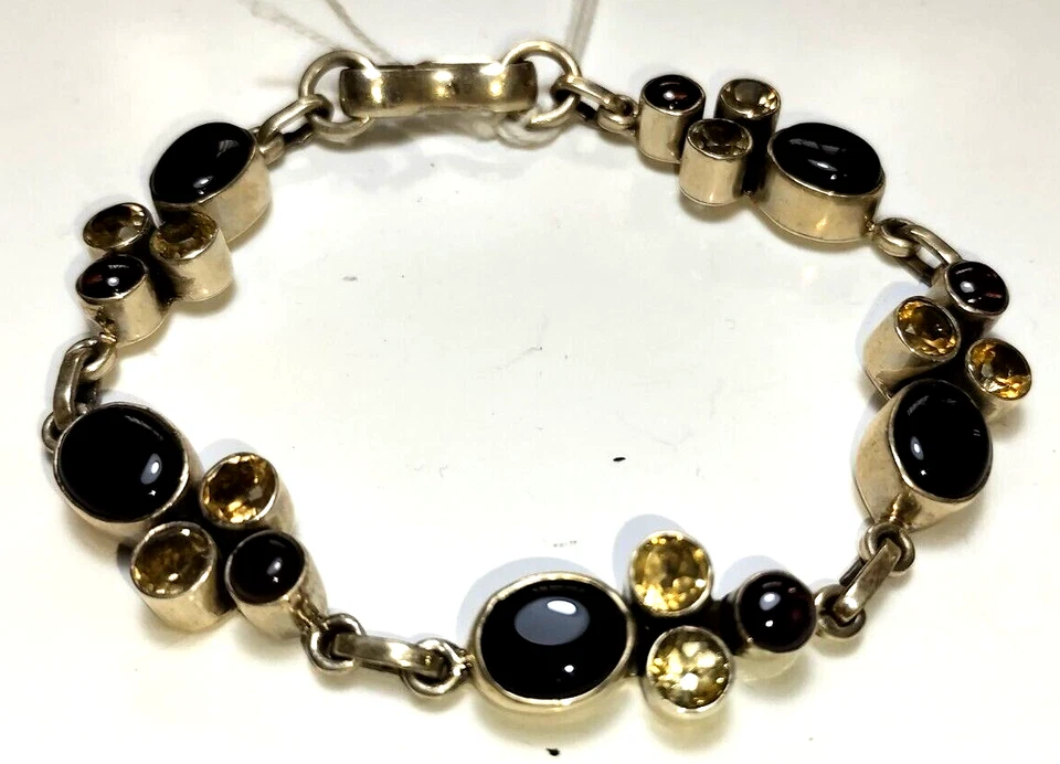 BRACCIALETTO in argento 925  e pietre preziose - bracciale gioiello - Immagine 1 di 4